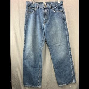 J Crew Men Jeans 34W x 30L Blue 100% Cotton  Relaxed Fit Straight Leg Med. Wash